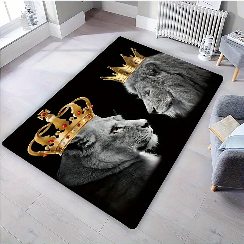 Regal Lion Crown Design Area Mat - Non-Slip, Machine Washable,, Durable, And Comfortable - Suitable for Living Room, Bedroom,And Dining Room