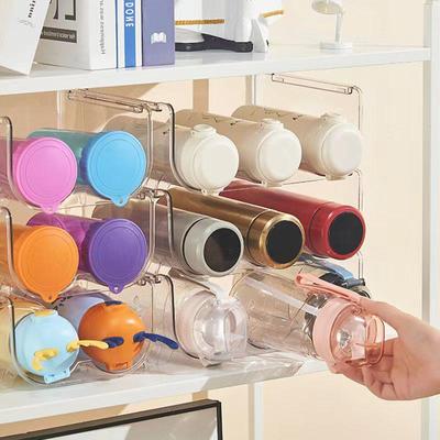Multi-layer Transparent Beverage and Cup Storage Rack, Stackable and Luxurious for Home and Refrigerator