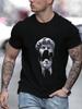 Fashion Casual Crew Neck Unisex T-Shirt, Polyester Knit Fabric with Slight Stretch, Regular Fit, with Dripping Sculpture Print, for Summer Adult Tee