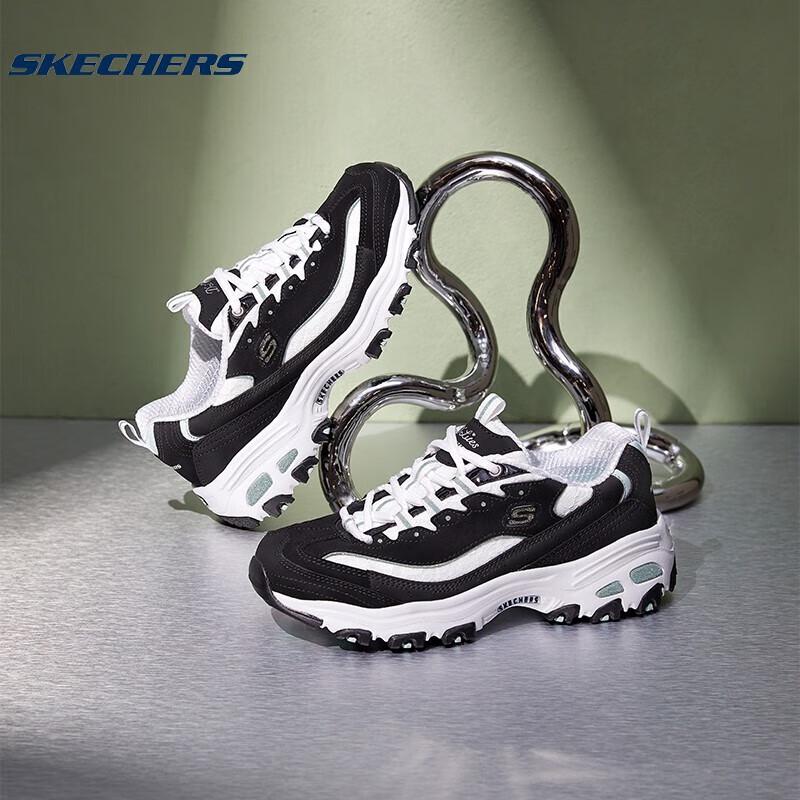 Skechers Women s Panda Lace-Up Dad Shoes 11959-BKW US 7.5