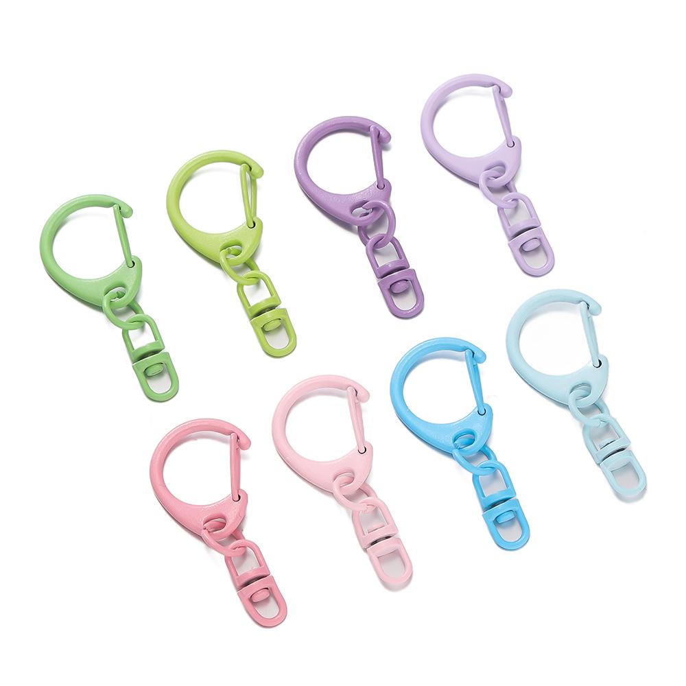 5pcs/lot Colorful 40mm Keyring Lobster Clasp Hook Connectors for DIY Keychain Connector Key Ring Jewelry Making Accessories