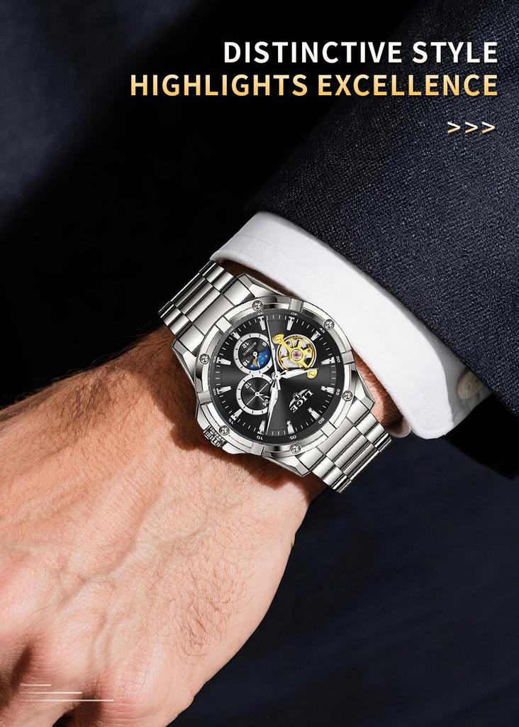Men's High-End Multi-Functional Mechanical Fashion Watch – Stylish Business Wristwatch