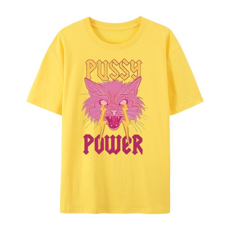 Trendy Classic Hiphop Lightning Cat Casual Tshirt Mens and Womens Luxury Brand Top