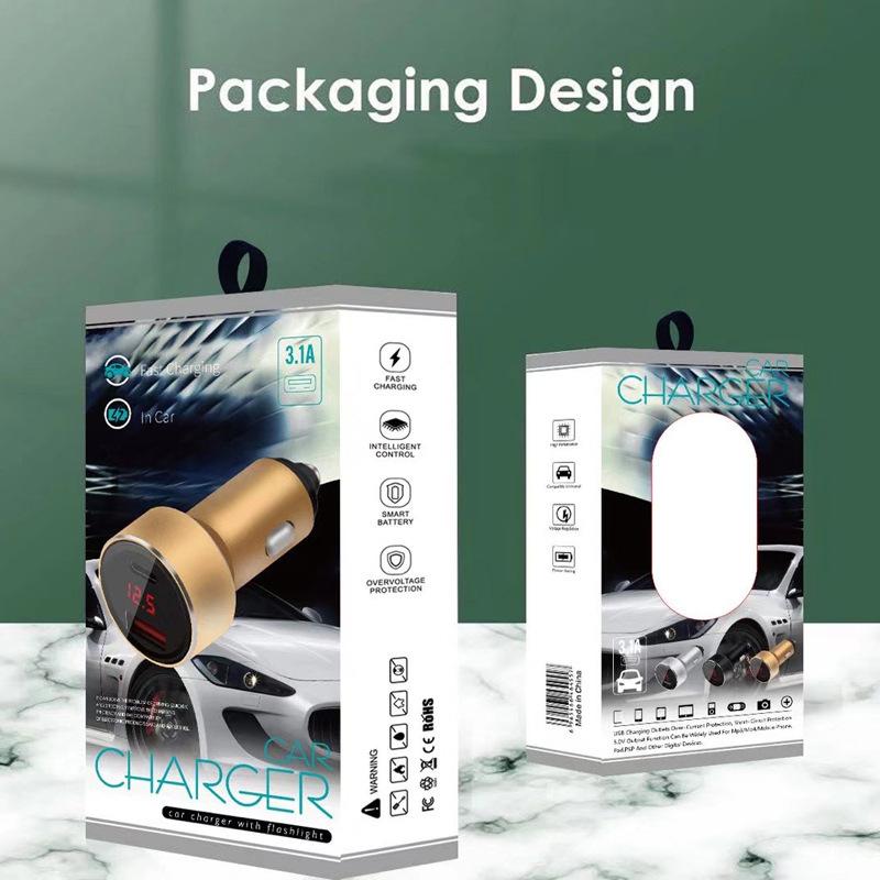 Intelligent Digital PD Car Charger 3.1A Single USB+PD Fast Charging Car Charger 18W Fast Charging Car Cigarette Lighter