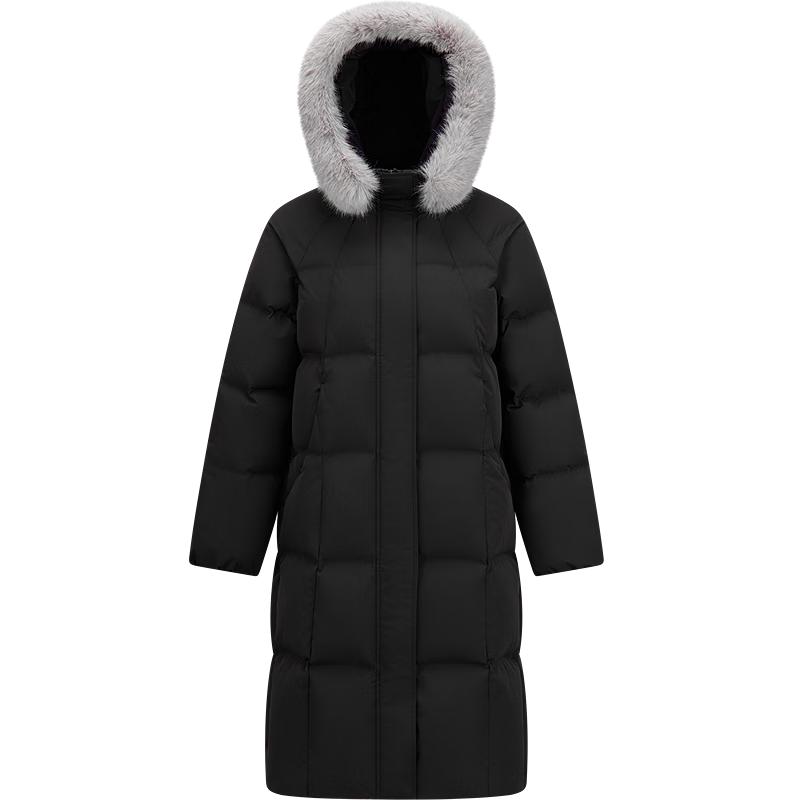 Semir Women's Chen Duling 90% Down Long Coat with Detachable Fur Collar