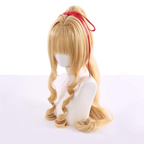 cosplay floral leaf with long curly perfect for events 2 bonus items Heat-resistant wig, color, bun, hair, +