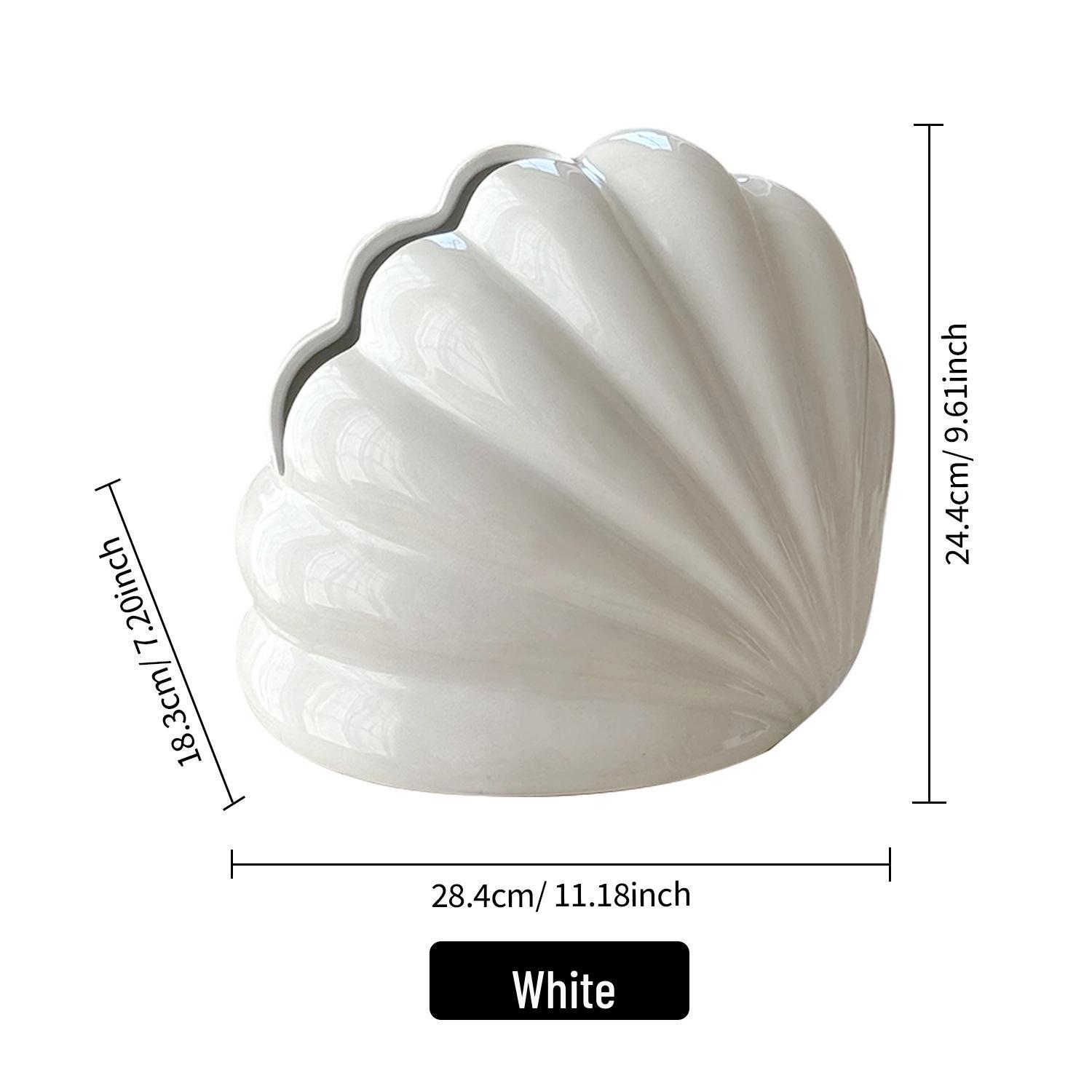 Elegant Ceramic Seashell Tissue Box - Perfect for Living Rooms, Restaurants, and Coffee Tables.