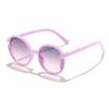 Children's glitter round frame sunglasses, baby anti-UV sunglasses, girls' fashion street sunshades