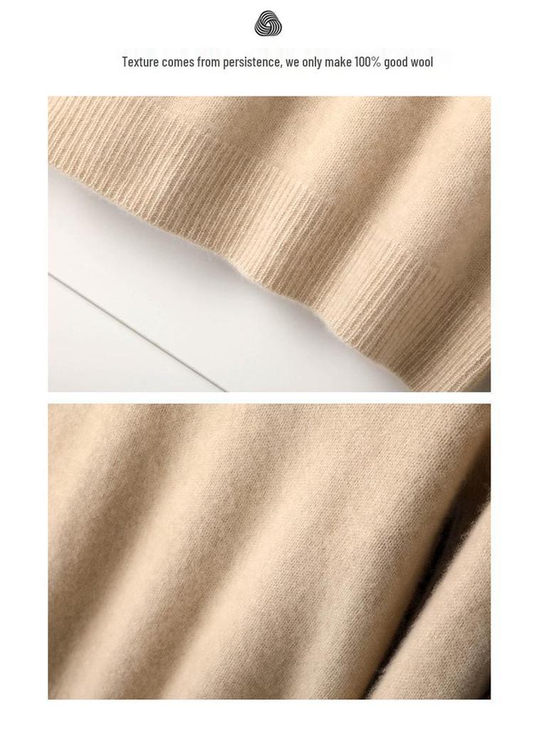 Herren 100% Wolle Rundhals-Pullover - Casual Business, Dickstrick, Herbst/Winter Vielseitig.