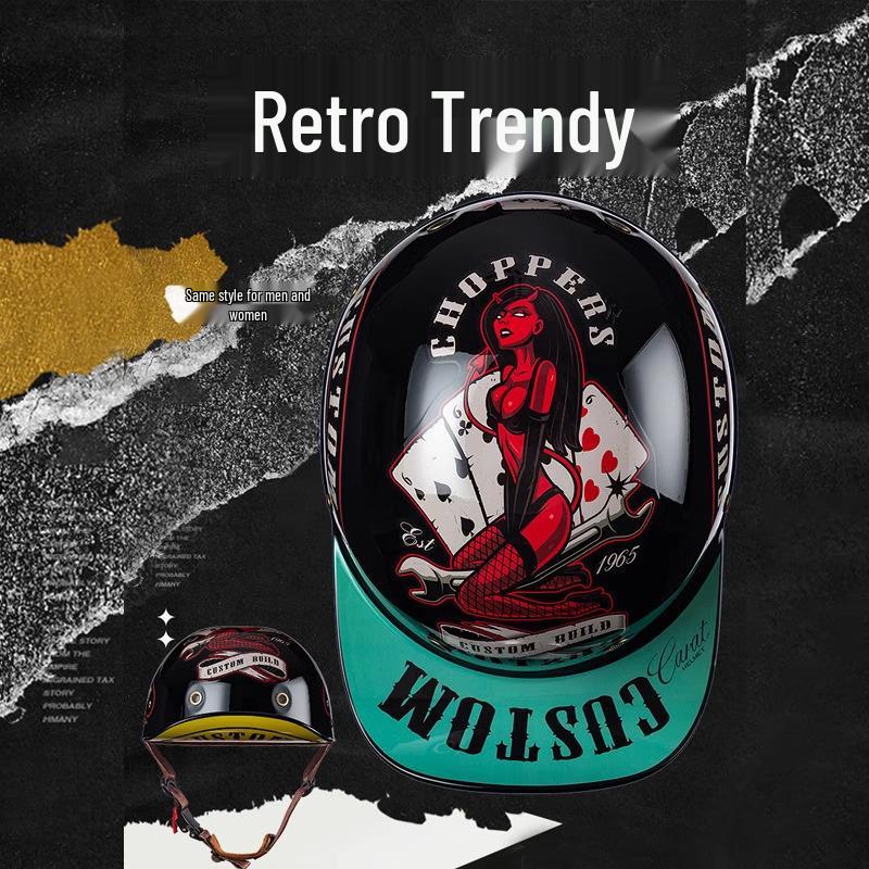 Retro Electric Vehicle Riding Helmet - Unisex, Lightweight, All-Season