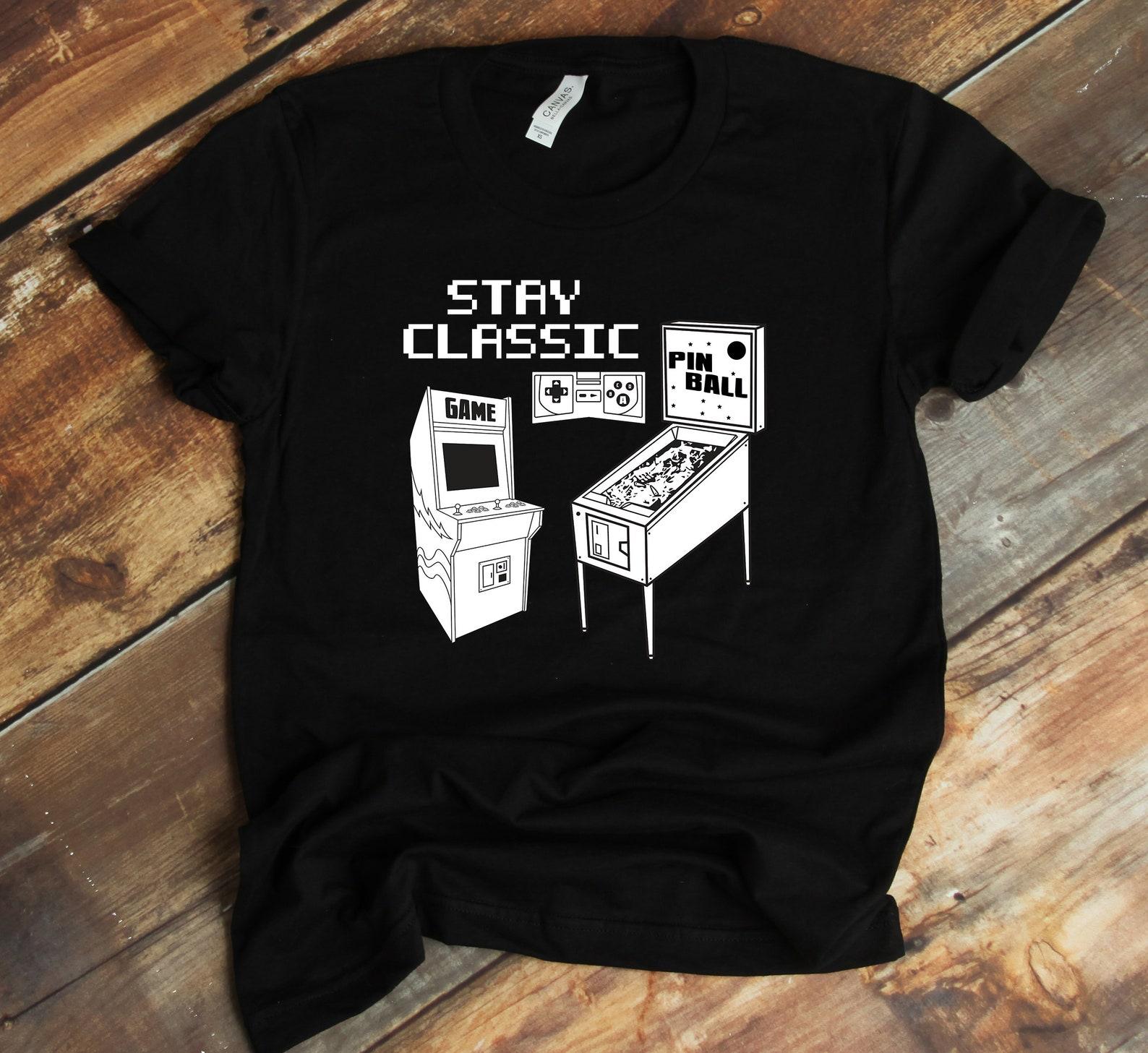 Stay Classic, Video Gamer T-Shirt, Vintage Video Game, Old School Gamer, Retro Gaming M