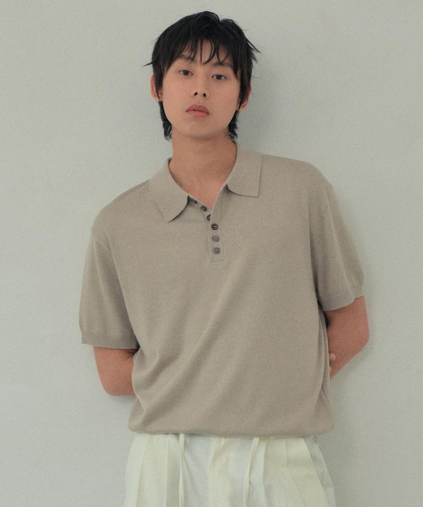 Wednesday Oasis Button Collar Half Knit_Beige(Wc26Kn50)