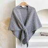Korean Style Striped Scarf Plush Cape Wraps Simple Winter Shawl  Autumn Winter