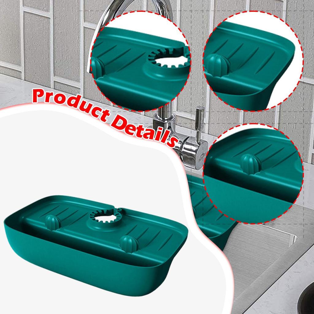 Faucet Mat for Kitchen Sink Handle Catcher Tray Easy Install Bathroom Accessories Storage