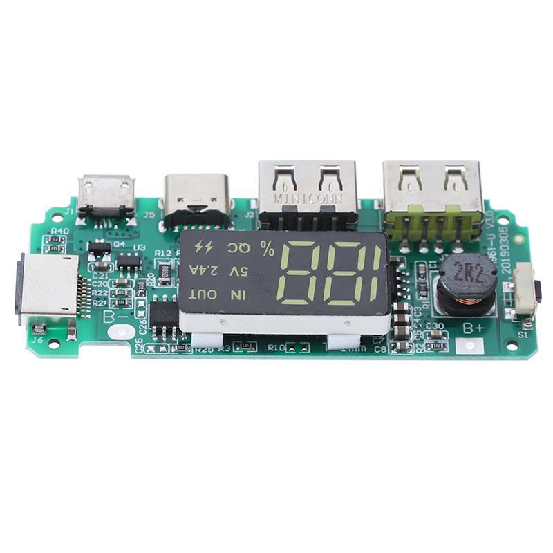 Led Dual Usb Micro Type-C Mobile Power Charging Board Usb Circuit Protection