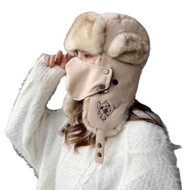 Lei Feng Hat Men and Women Outdoor Thickened Cold Proof Cycling Ski Hat Warm Ear Protection Tank Glasses Mask Flying Hat