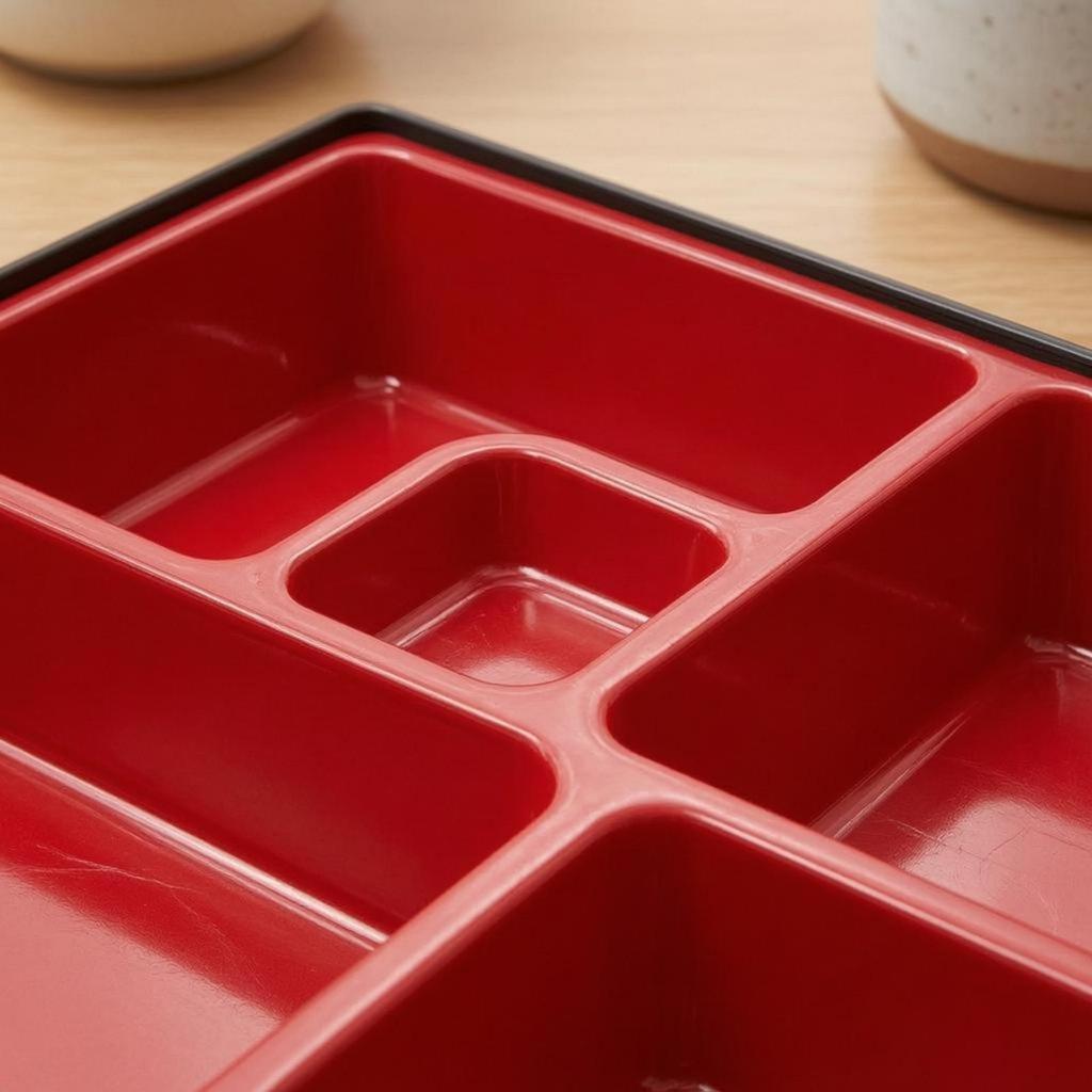 Square Japanese Bento Box HeatResistant 5Compartment Food Container