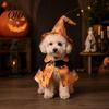 Ghost Themed Pet Outfit 1 Set Halloween Costume, Adjustable Wizard Hat And Cape, Cute Pumpkin Costume Prints, Fun for Small Dogs Cats Festive
