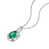 Zhenrong Silver Necklace with Green Chalcedony Pendant - Korean Style Jewelry, Fashionable and Simple Design