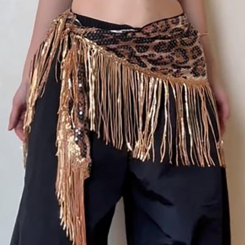 Cekinowy szal biodrowy do tańca jazzowego Y2K Spodnie cargo Pas do talii Akcesoria do talii