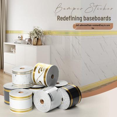 10cm x 5m Selbstklebende Wandsticker-Rolle: Fliesen Sockelleiste & Eckdekoration