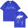 Funny Platypus Anatomy Graphic T-shirt Unisex Women Casual Oversized Short Sleeve T Shirts Unisex's Vintage Cotton T-shirts Streetwear