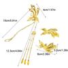 Zinc Zinc Alloy Tassel Hairpins Ancient Style Bridal Hair Ornament Phoenix Hairpin Set  Hanfu Accessories