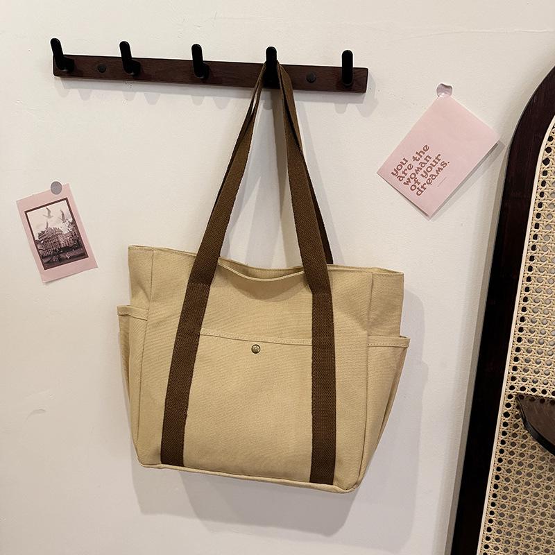 2025 Versatile Canvas Women's Shoulder Bag - Large Capacity Tote for College Students