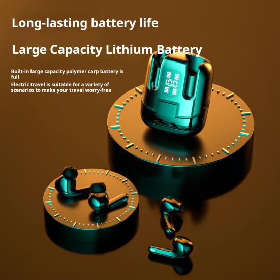 Bluetooth-compatible Wireless Earphones Stereo Sound Noise LED Display Cancelling Waterproof Earbuds Touch Control