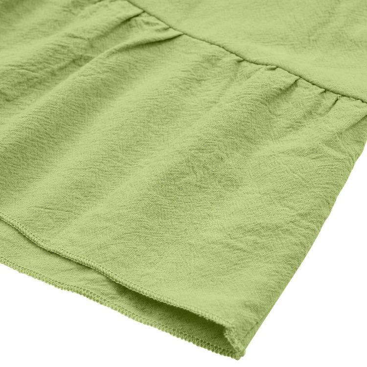 Women Summer Casual A-Line High Waist Short Sleeve Dress Solid Color O-Neck Above Knee Dresses Spring S-XL