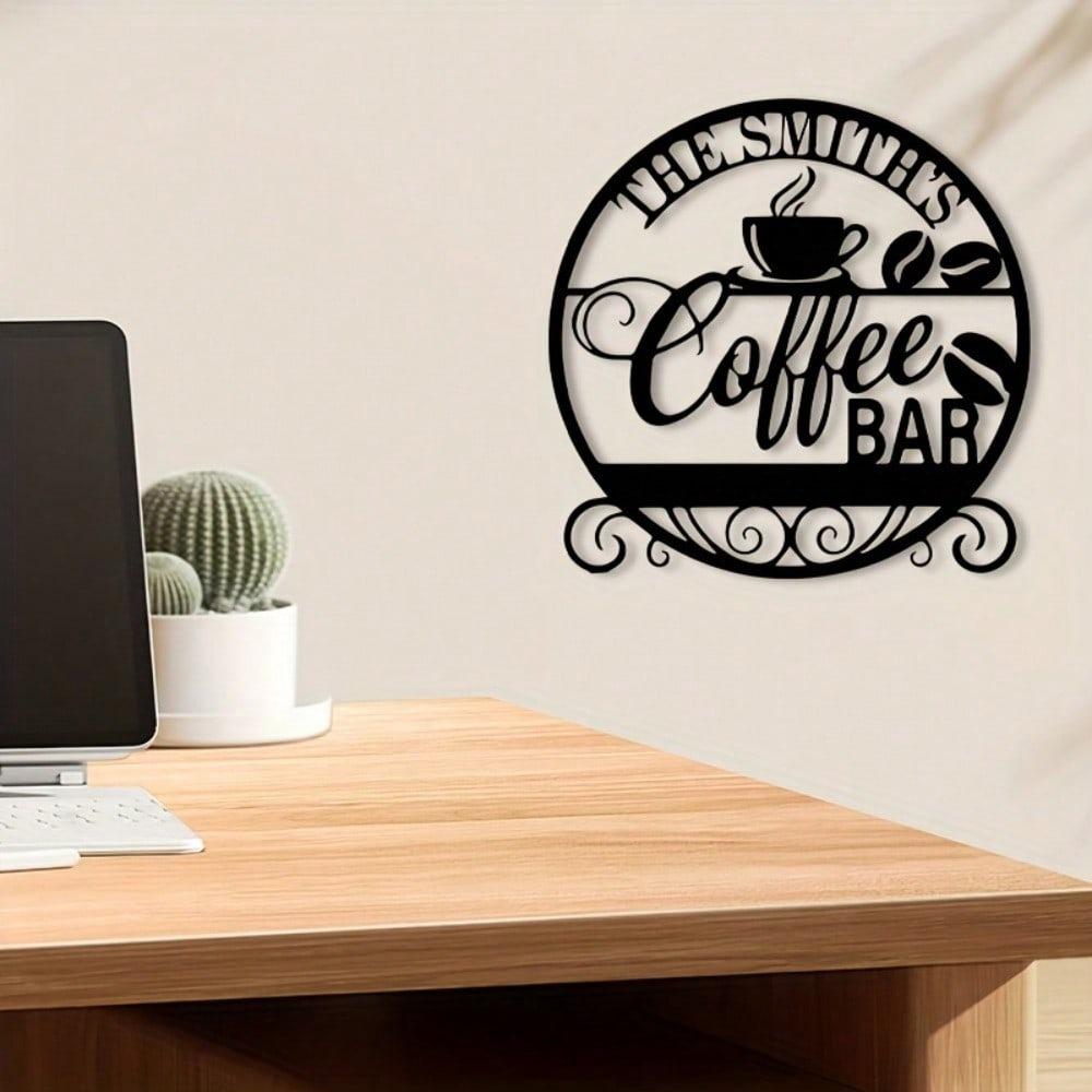 Vintage Metal Wall Art Coffee Bar Decor Iron Kitchen Sign Powder Coated Gift for Home