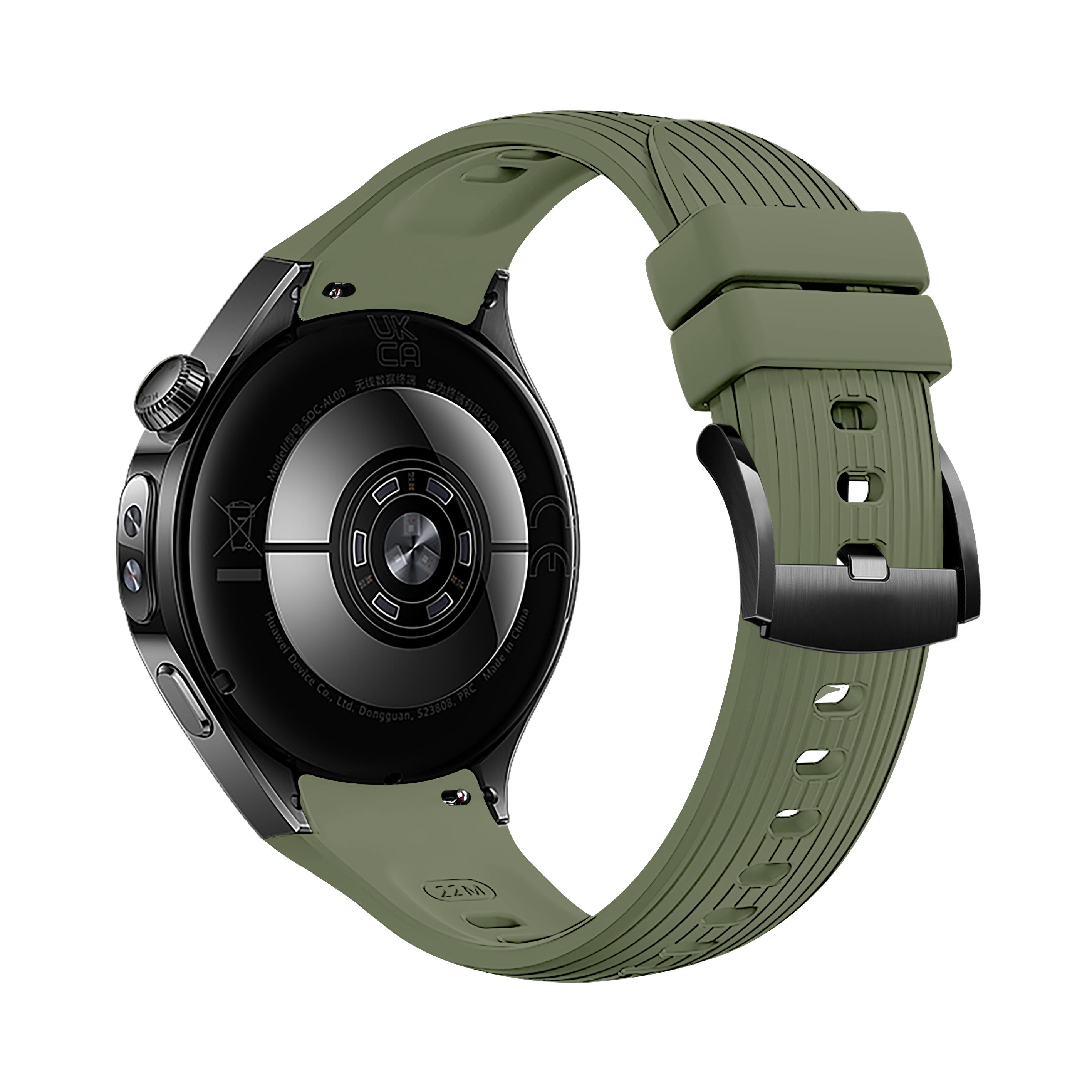

Спортивный ремешок с полной защитой для HUAWEI WATCH 5 без зазоров, совместимый с Huawei Watch 5 46 мм Senter, мягкий силиконовый сменный ремешок Watch 5 46mm зелёный