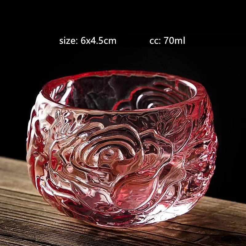

1Pc High-grade Tea Cup Crystal Glass Master Cup Light Luxury Tea Set Zen Cup Hand-made Portable Teacup Teaware Accessories See options chart