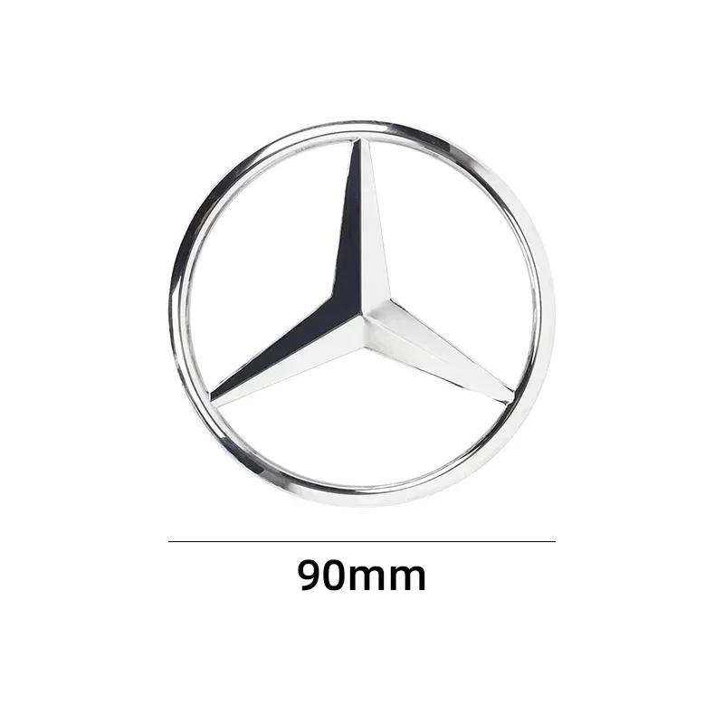 90mm Car Rear Trunk Middle Badge Emblem Sticker Decal For Mercedes Benz W203 W211 W204 W210 W212 Cla W205 W213 CLA CLK CLS ML