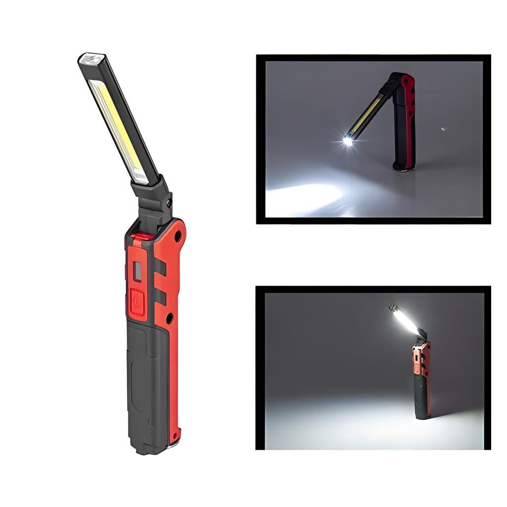 Set of 2 LED Work Lights, COB Lights, Handheld USB Rechargeable, Magnetic, Foldable, Compact, for Night Work and Construction (2 Pieces)