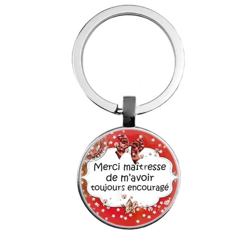 Keychain Accessories Pendant Floral Thanksgiving Text Good Friends Retro Personalized Keychain Gift Pendant