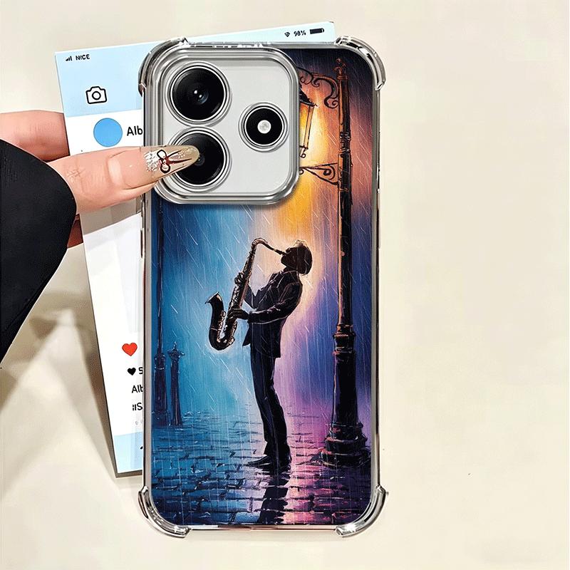 Saxophone Instrument Music Soft Phone Case For Xiaomi Poco X7 X8 Pro Max X6 X5 X3 F8 Ultra F7 M8 M7 M5S Redmi 15C 15A 15 14C 13C