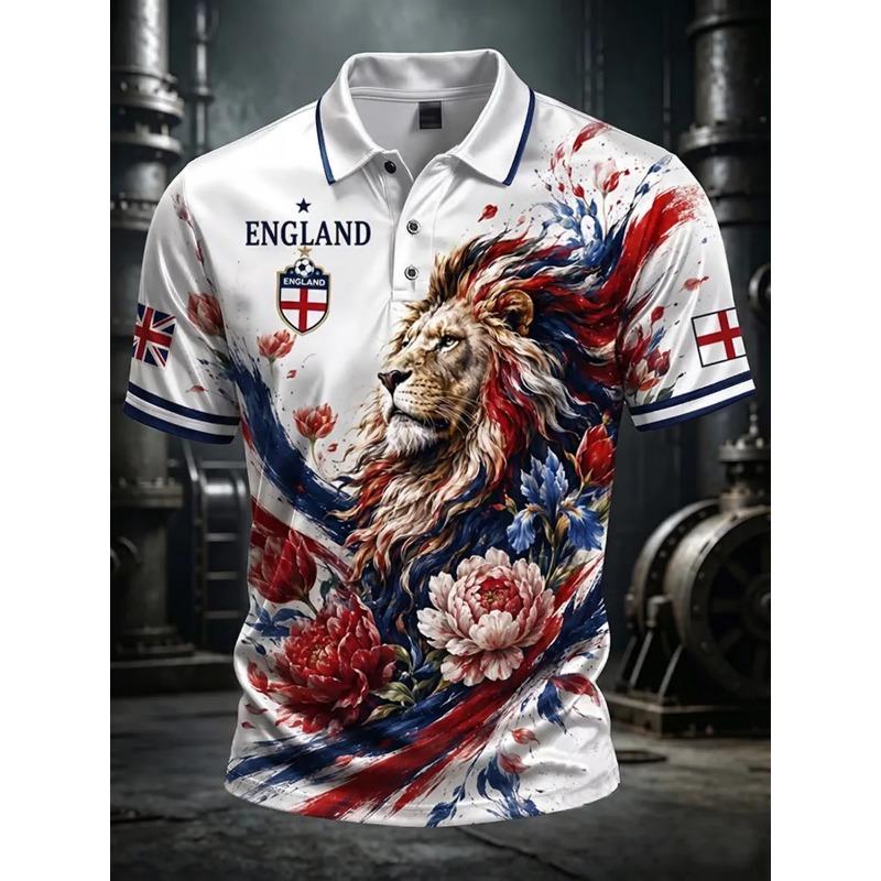 Editie Dames Engeland Fan Voetbal Poloshirt - 3D Print - Modieus en Comfortabel - Geschikt voor Zowel Mannen als Vrouwen