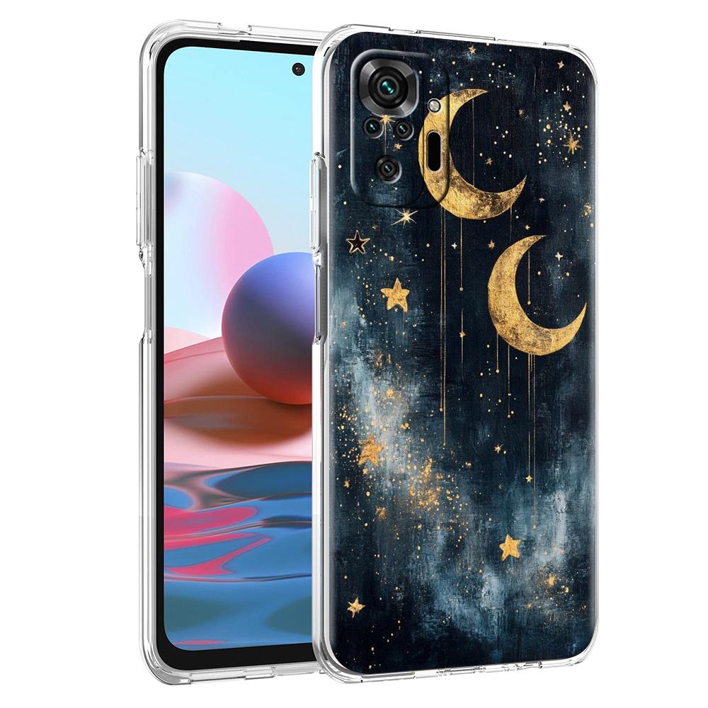 

Прозрачный чехол для телефона для Redmi 14C 13C 10C 10 9 Note 13 12 11 K50 K40 Plus Pro 4G 5G Мягкий ТПУ Модный Рисунок Звездное Небо Звезды Redmi K50