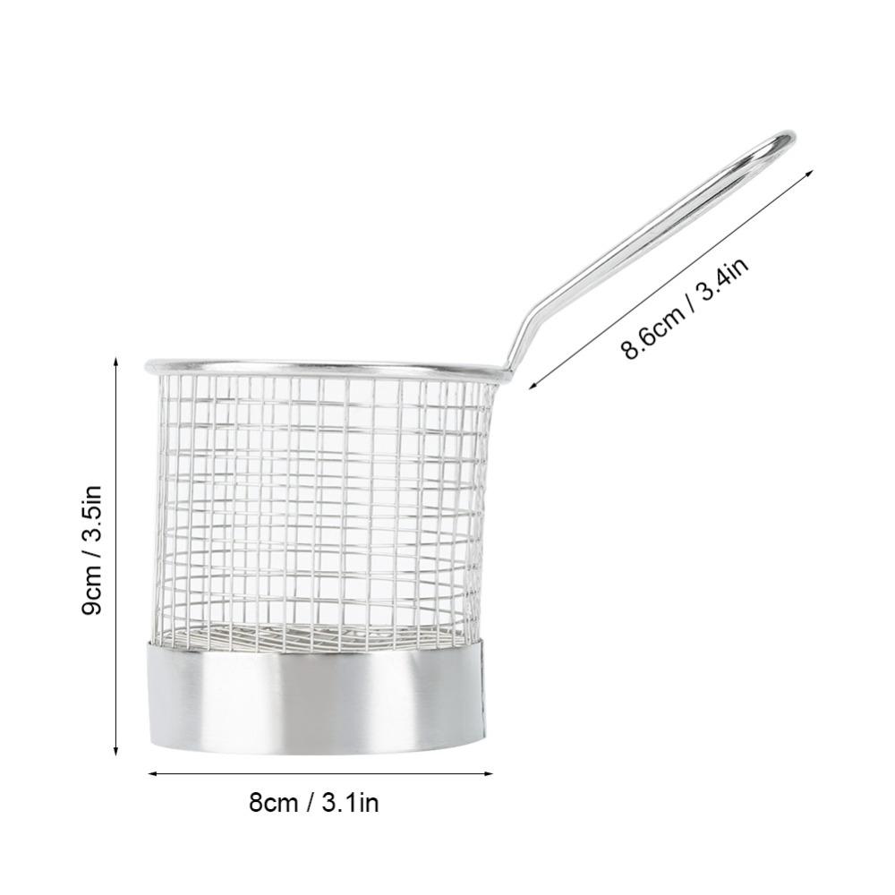 Round Shape French Fry  Basket With Handle Fries Holder Table Serving Food Container  Coffee Shop