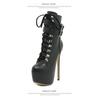 Autumn Winter Platform Boots for Women Sexy Round Toe Buckle Strap Pole Dance High Heels Pumps Fashion Lace-Up Runway Shoe