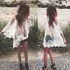 Women Beach Sexy Strap Sheer Floral Lace Embroidered Crochet Summer Hippie Dress