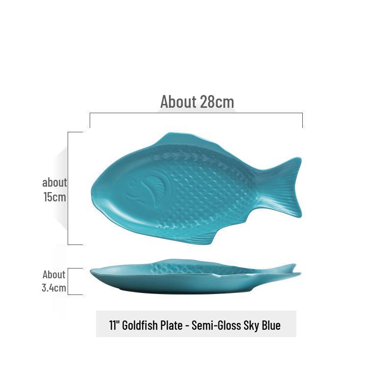 Nordic Style Ceramic Fish Plate for Breakfast & Western Cuisine