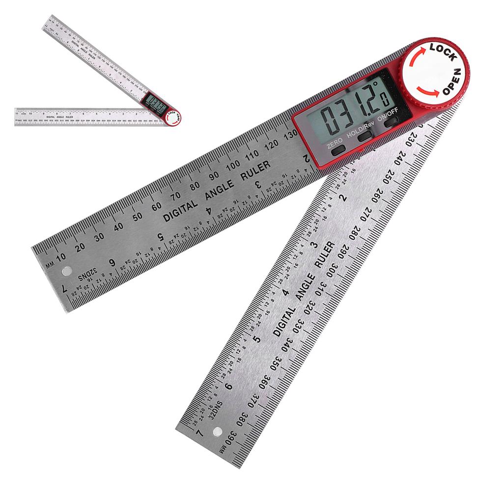 Angle Finder 360° Digital Display  Stainless Steel Portable Electronic Measuring Ruler for Wo
