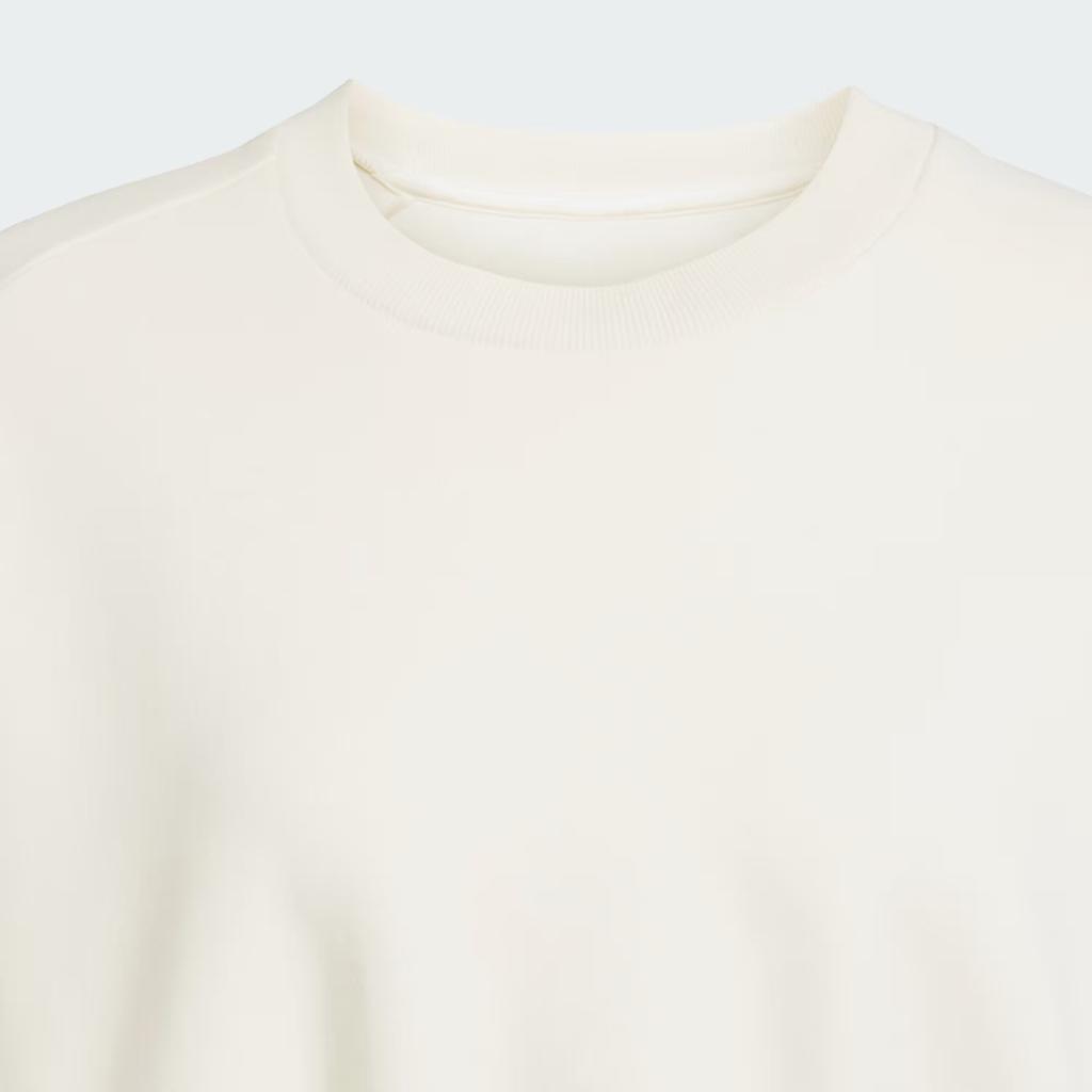 adidas Düz Renk Bisiklet Yaka Bol Uzun Kollu Sweatshirt Kadın sweatshirt Off-White JV9893