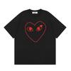 Japanese trendy brand heart-print short-sleeve T-shirt, unisex loose couple's summer casual daily versatile top