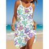 Damen Sommer Ärmellos Print Lässiges Kleid Sommerkleid für Urlaub Damenbekleidung