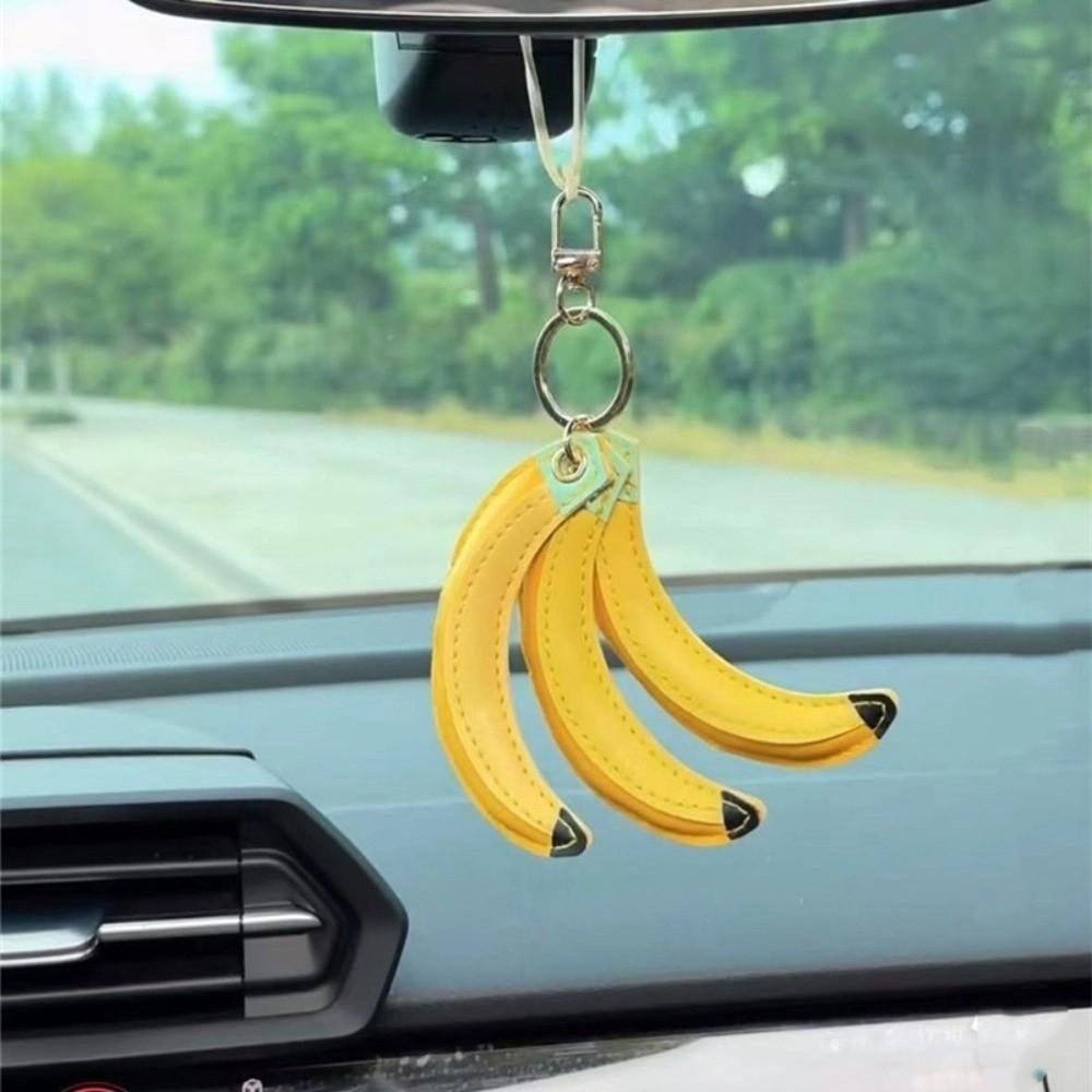 PU Banana Fruit Banana Keychain Cute Fashion Fruit Key Ring Exquisite PU Leather Pendant Outdoor