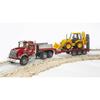 Mack Transport Truck with JCB 4CX Backhoe Loader - Bruder - Scale 1:16e - Red