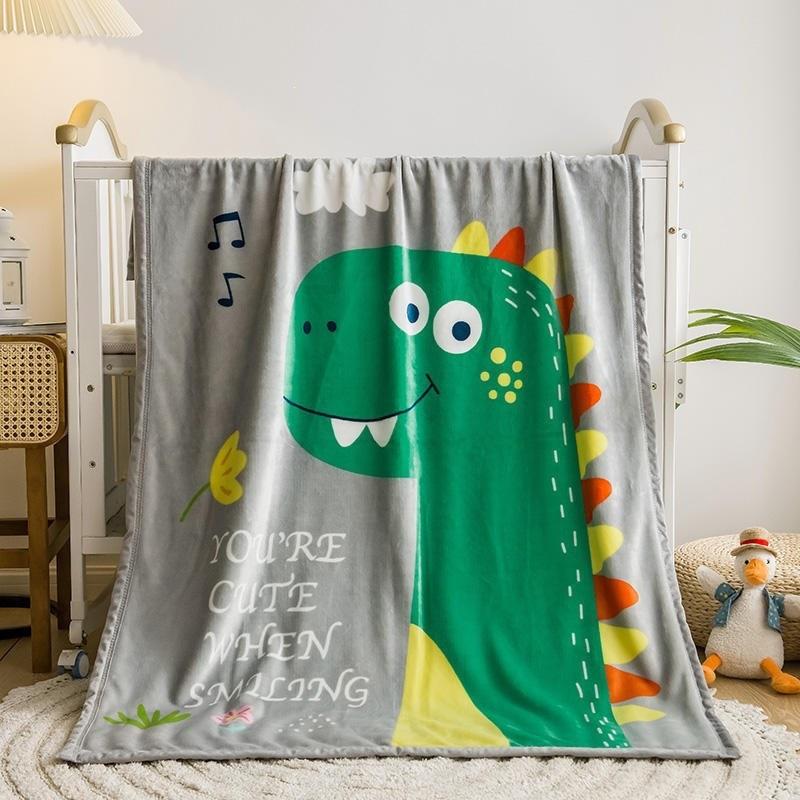 Factory direct sales wholesale foreign trade single-layer cartoon flannel children's blanket gifts coral fleece blanket afternoon leisure blanket